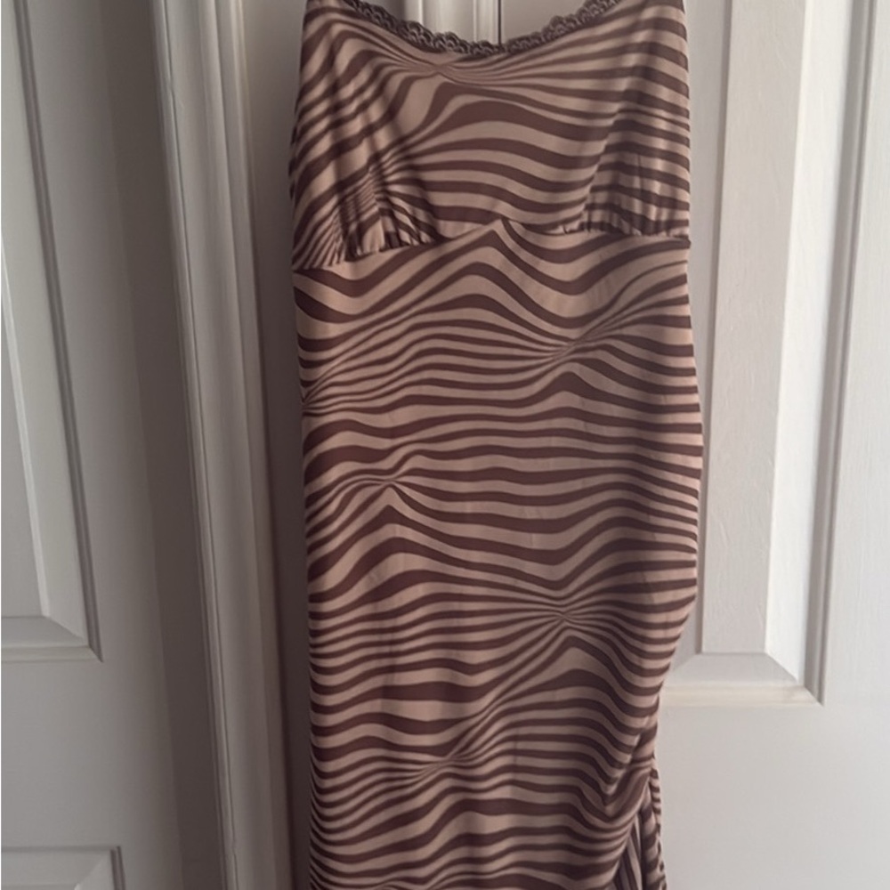 Brown Zebra-Print Women’s Skirt